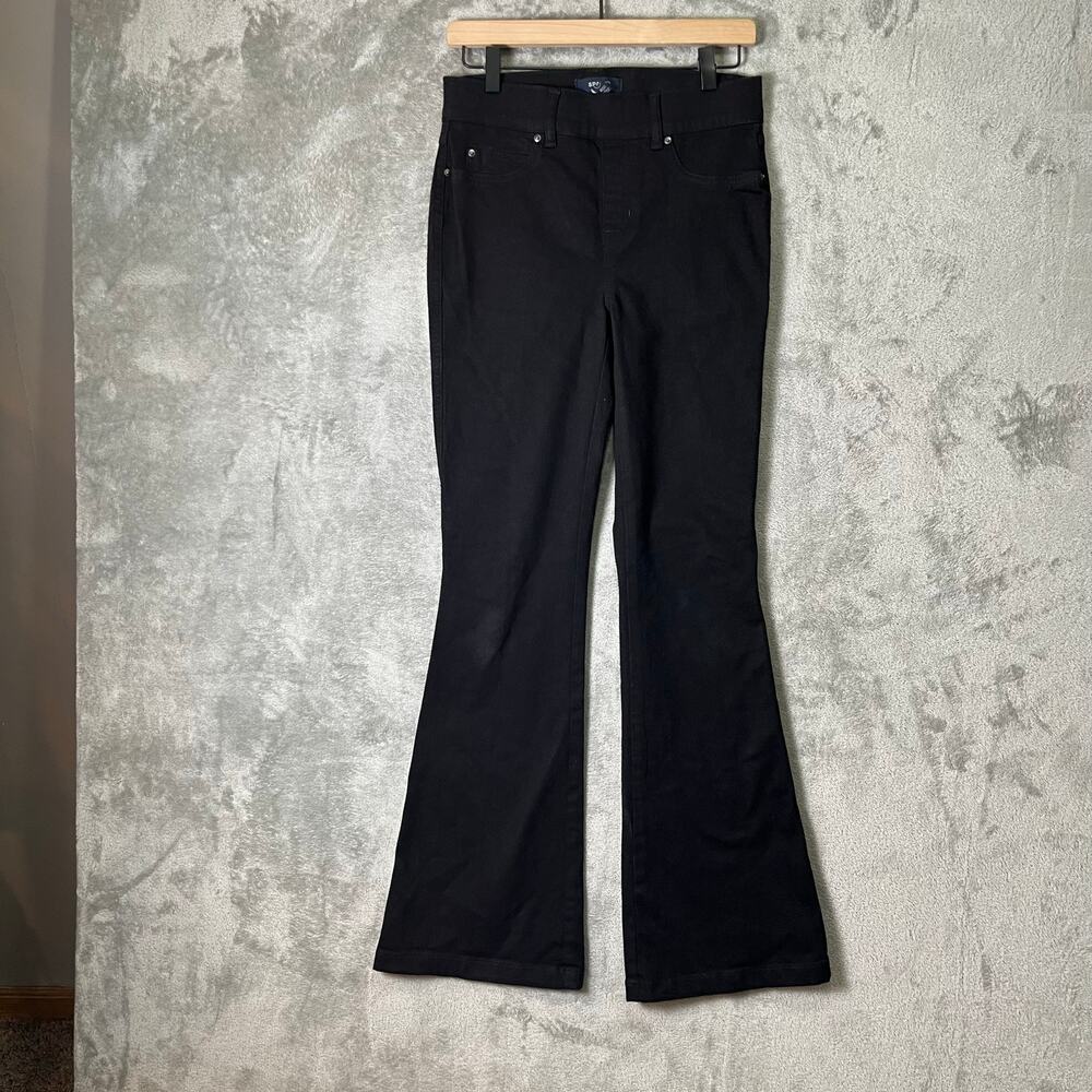 SPANX‎ Shape EveryWear Flare Jeans Black Size Small Pull On Flattering - Picture 1 of 7